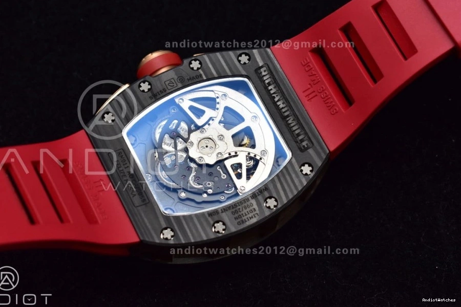 Rubber V Red Edition Lotus ModernLook 1:1 1020 Strap Dial A7750 KVF on Chrono Crystal Best RM011 NTPT 0324